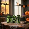 Stable Solid Wood Halloween Ornament Glow-in-the-Dark Table Decoration, Witch Ghost Silhouette Design, Party Decor Foldable Luminous Ornament,
