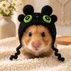 Bear-Shaped Guinea Pig Costume Hat Adjustable Ties Hamster Knitted Hat  Holiday Party