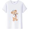 Kawaii Cartoon Tees The Bear Duffy Summer Tops Short Sleeve T-Shirts White Harajuku Clothes Y2K Blouses Unisex