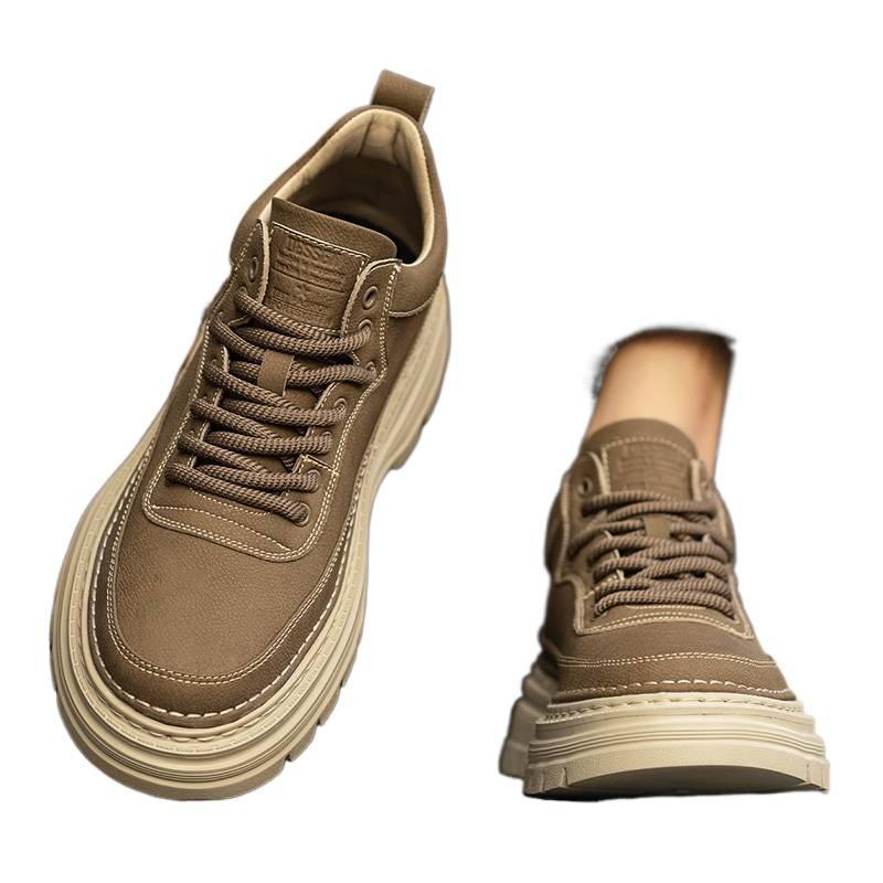 Winter British style board shoes casual leather shoes heightened soft-soled sports low-top Martin boots cotton shoes