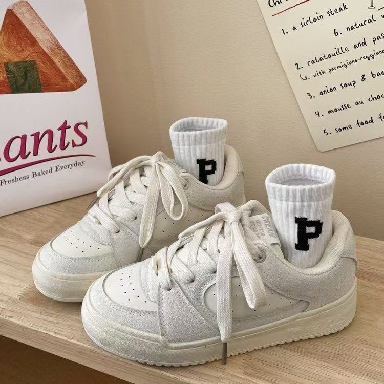 Niche original single shoes breathable bread shoes autumn new thick-soled leather board shoes