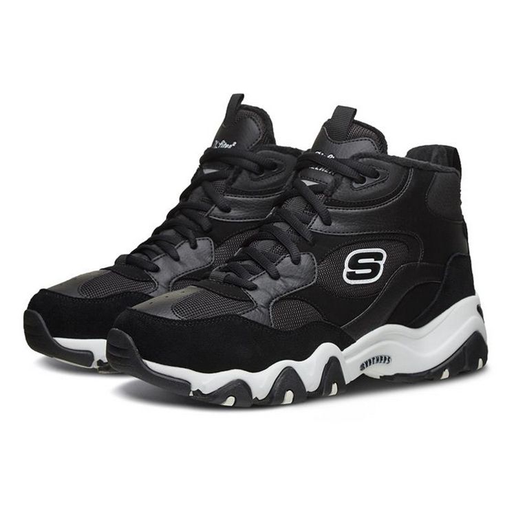 Skechers D'LITES Men Black Mid Top Casual Shoes Comfortable 999324-BLK