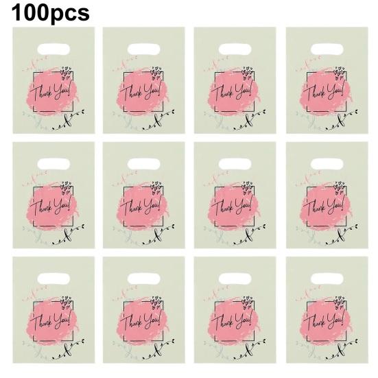100 Pcs Holiday Gift Bags You Reusable Print Gratitude Expression Thank Strong Bearing Dress