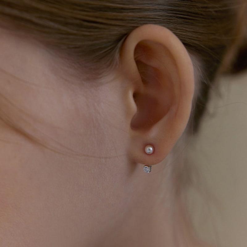 Lewe Pearl Clear Two Way Earring
