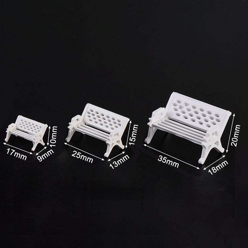3Pcs Mini Bench Chairs Park Seat Garden Miniatures Micro Landscape Decoration