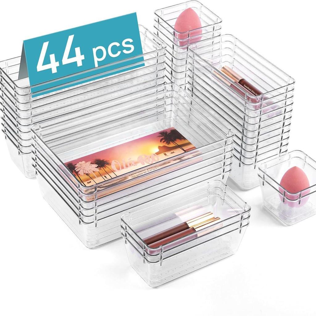 Cross-Border E-commerce PS Plastic Drawer Organizer: 25-Piece Bathroom Cosmetic Storage Box Set