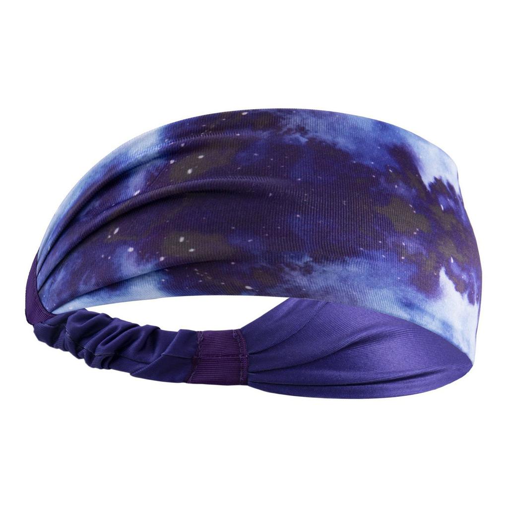 Yoga Workout Head Band Fashionable Tie Dye Sweat Absorption Wide Headband for Fitness Running Cycling Blue