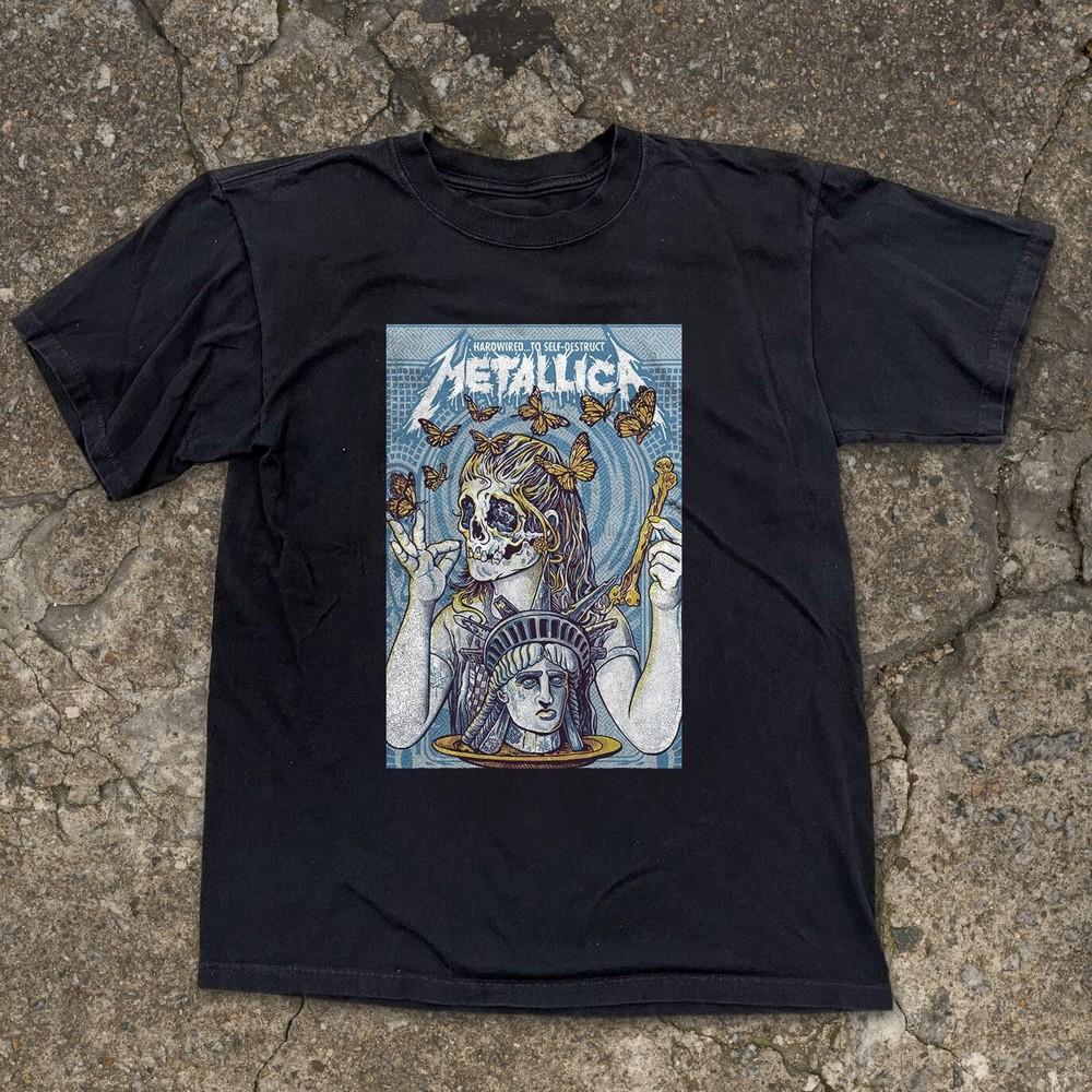 Metallica - Черная футболка унисекс с рок-плакатами Размер S-5XL Футболка унисекс L