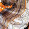 Contrasting Color Pattern Split Shawl Female Design Sense Ethnic Style Thin Sunscreen Simulation Silk Scarf