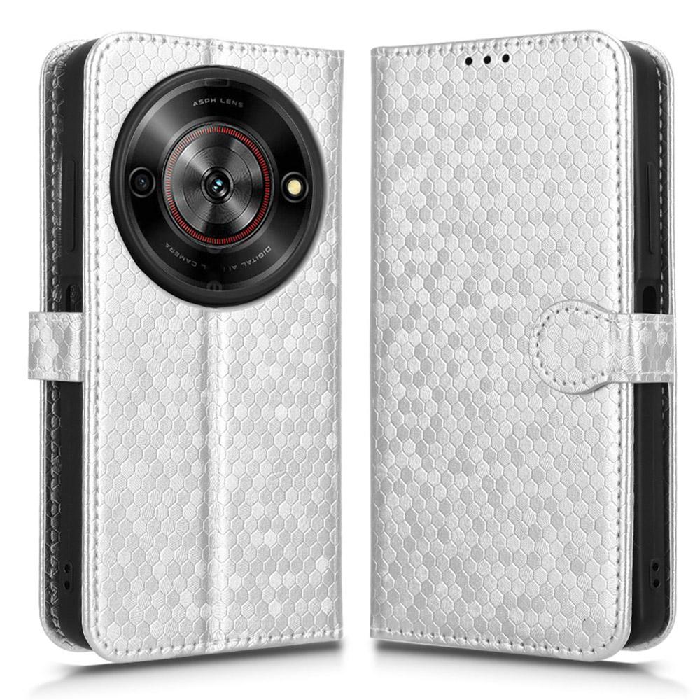 Pro ZTE Blade A75 5G/nubia Focus Peněženkové pouzdro Ražba tečkovaného vzoru PU Kůže Kryt na telefon