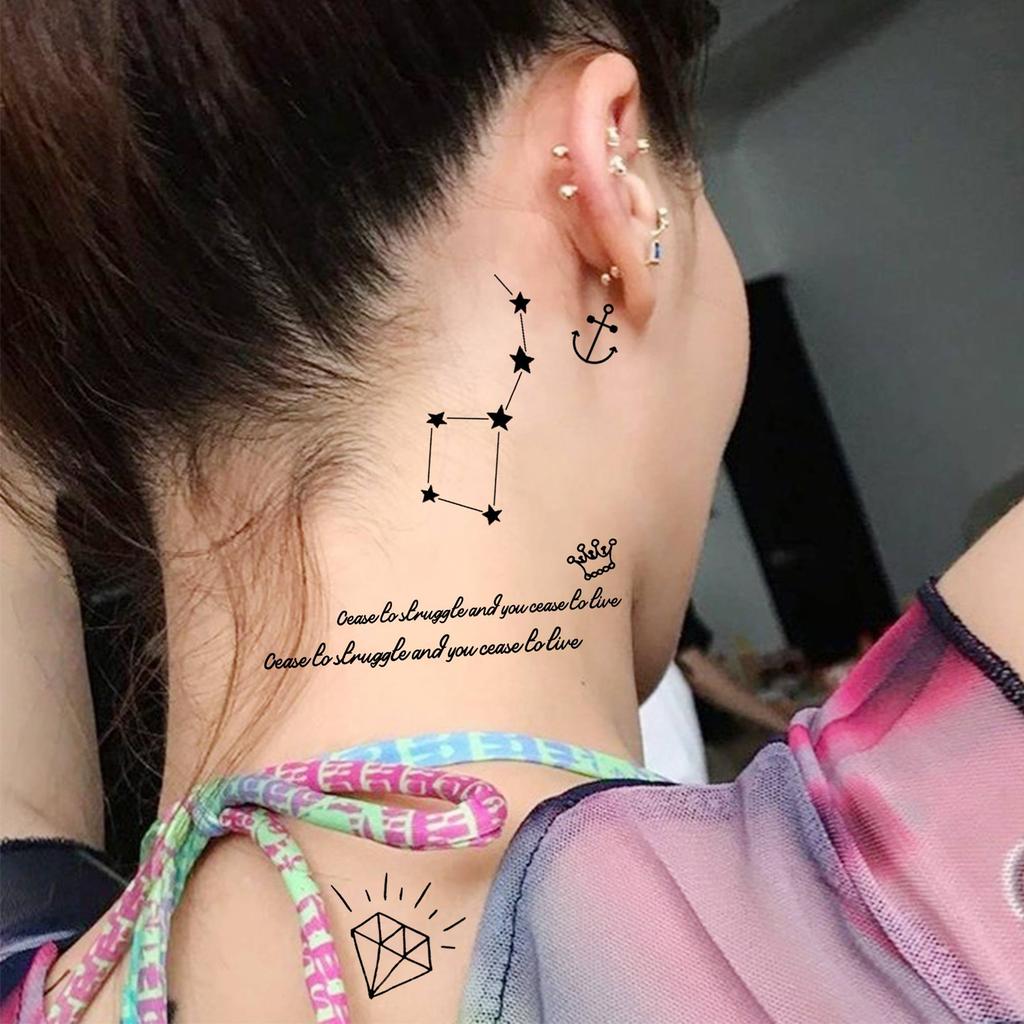 15 Blätter kleine temporäre Tattoos für Frauen Erwachsene Hände Hals Tattoo Aufkleber winzige frische Muster Mond Schmetterling gefälschte Tattoo Paste