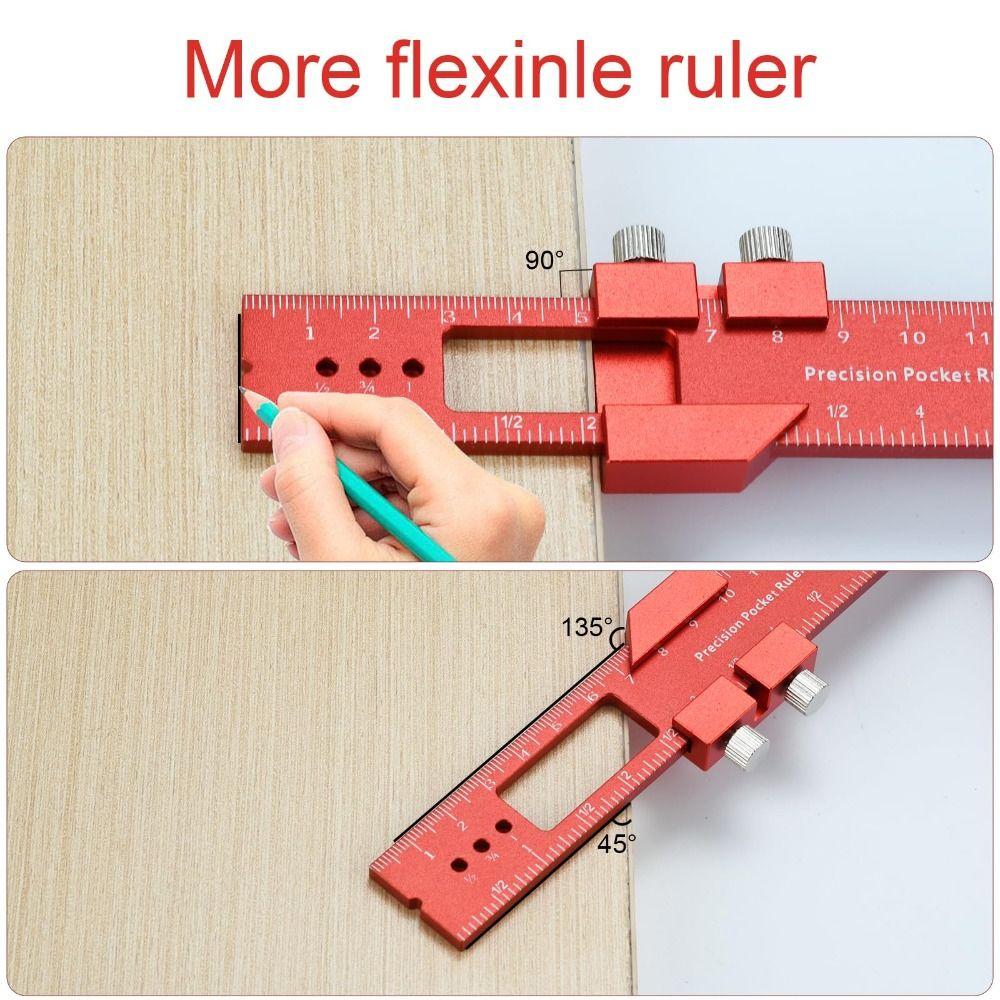 Slide Stop Measuring Tool Aluminum Zinc Zinc Alloy T-Type Scribing Ruler  Metal Working