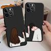 Paar Haarberührung Muster Handyhülle für iPhone 17 16 15 14 13 12 11 16E Serie Pro Max Plus Doppelschichtiger Schutz