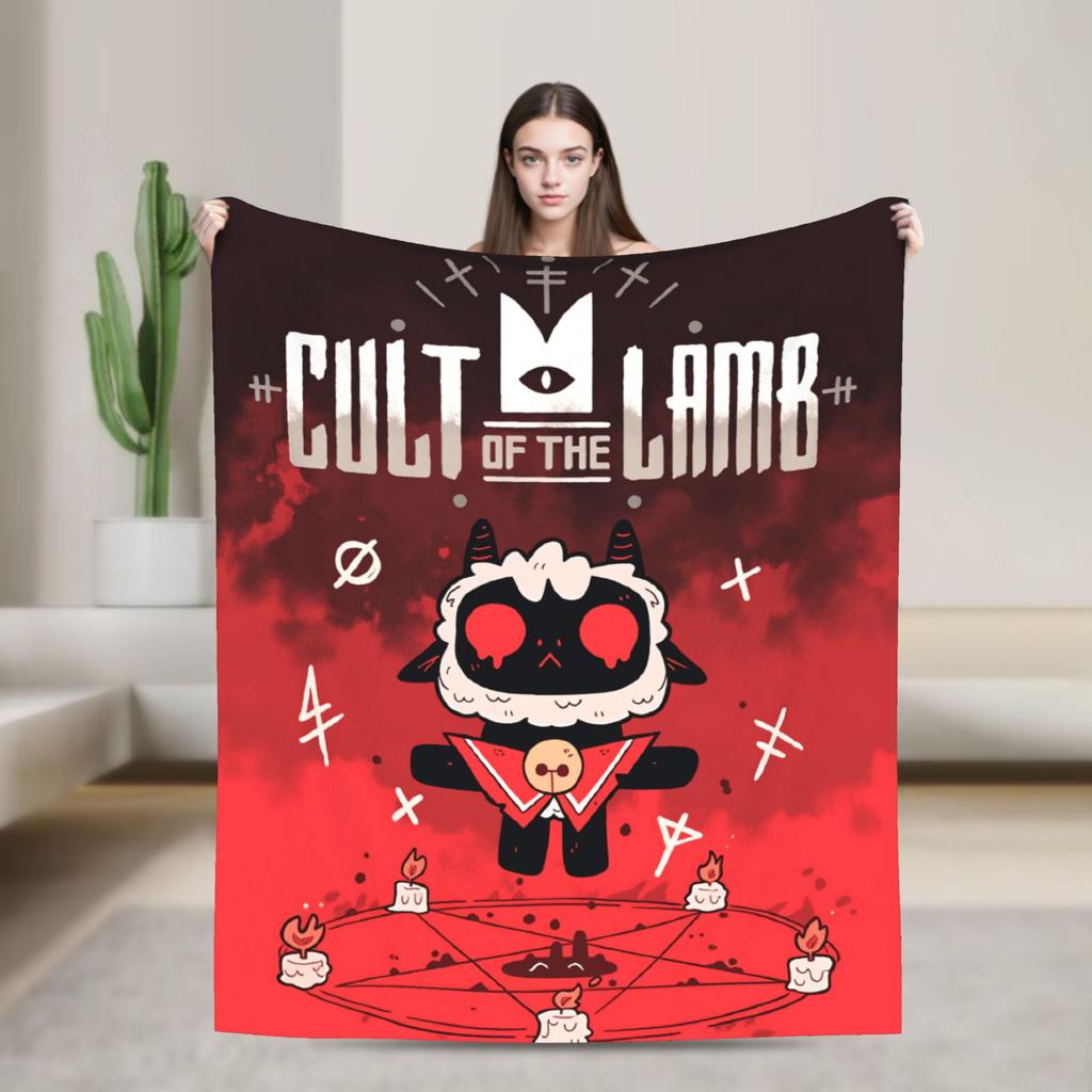 Cult of the Lamb Warm Soft Blankets Picnic Plush Throw Blanket Fashion Home Decor Flannel Bedspread Sofa Bed Cover