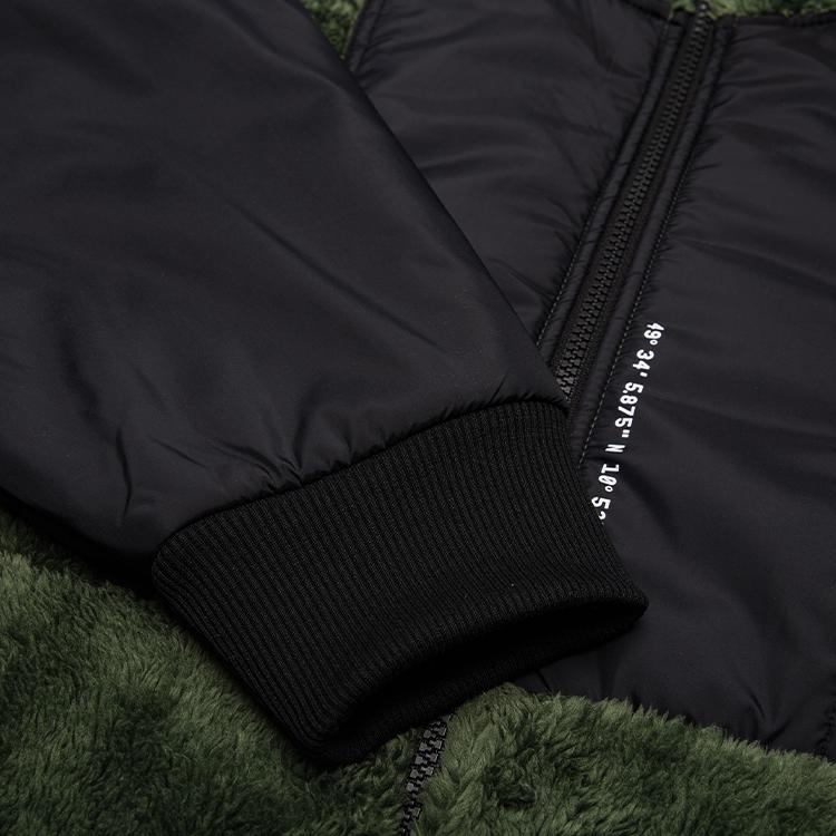 Adidas Originals Trefoil Adv Sherpa Jacket Colorblock Stand-Collar Sport Coat Men Outerwear Green GV0927