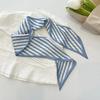 Luxury Light Blue Color Series Silk Scarf Hair Band Ribbon Tied-Up Hair Long Bow Vintage Satin Ribbon Hair Accessories