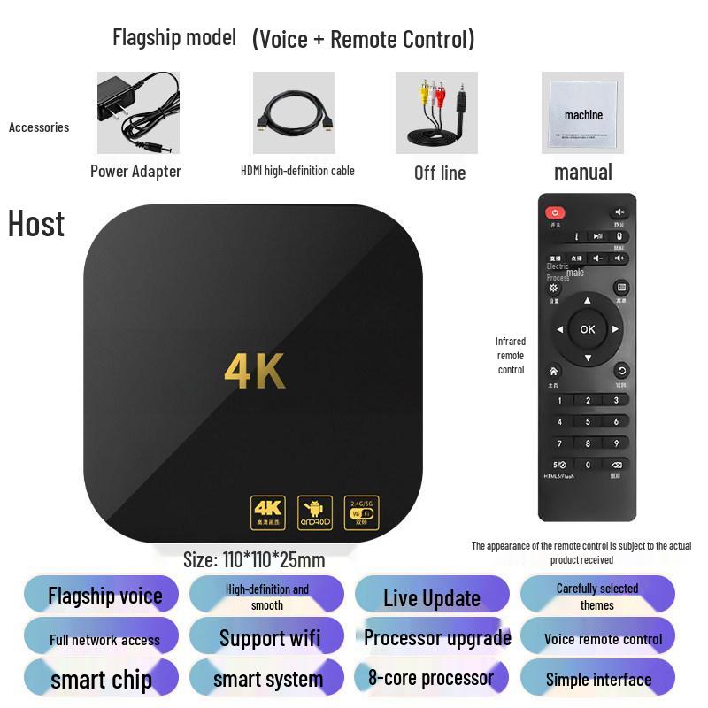 4K HD Smart Dual-Band 5G Set-Top Box with Universal Screen Mirroring