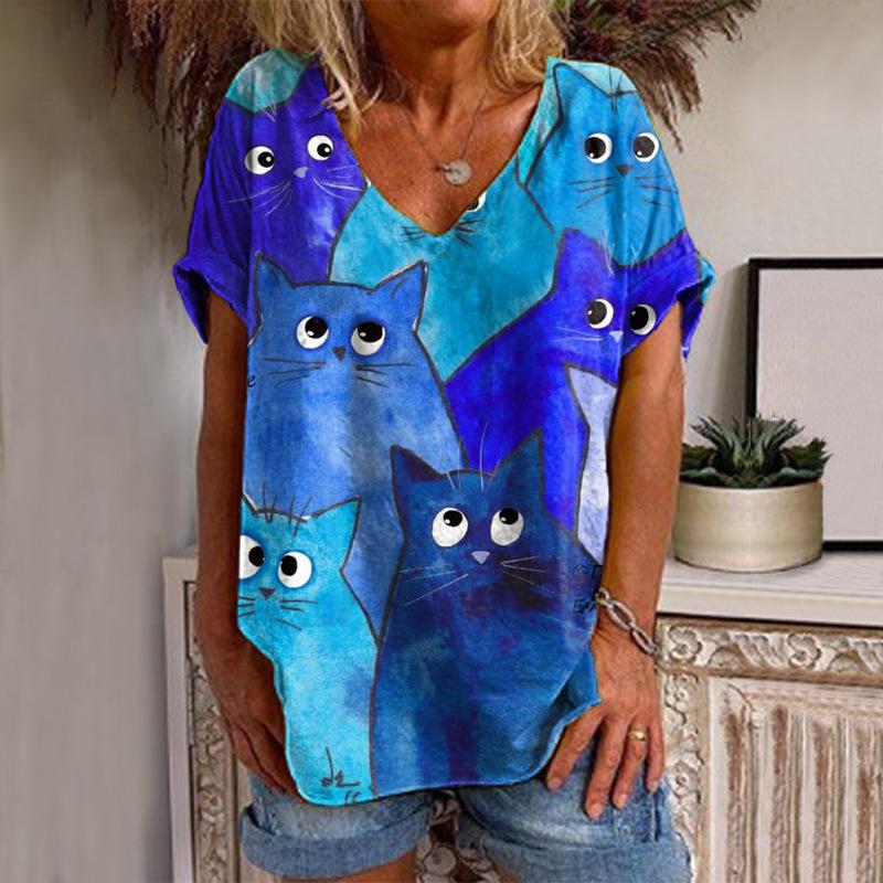 Summer New 3d Printe Women's Clothing Spring/Summer New Style Loose Printed T-shirt