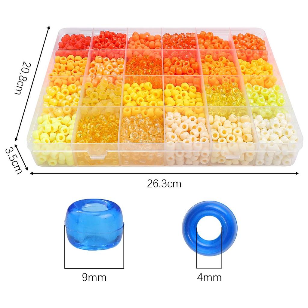 2400Pcs/box Acrylic Beads For DIY Bracelet Necklace Jewelry Making Accessories