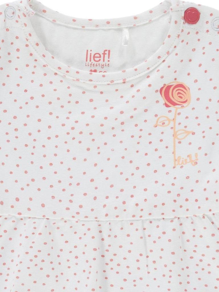 Girly White Polka Dot Short Sleeve Dress Lief