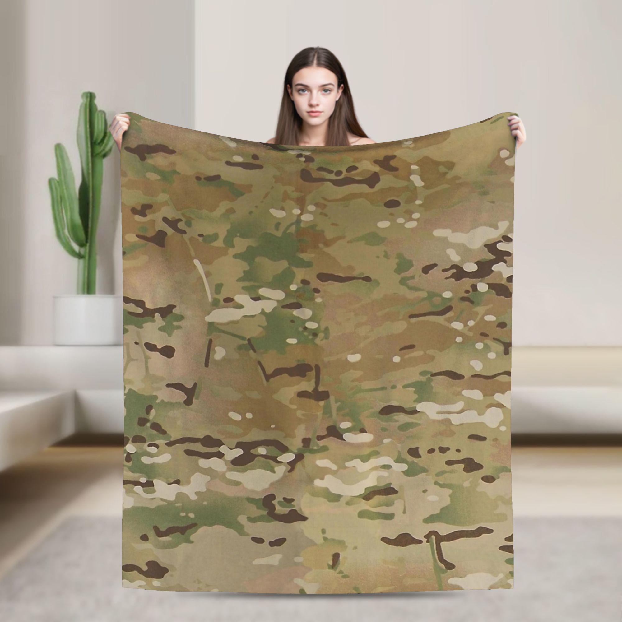 

Super Soft Blanket Travel MultiCam Camo Camouflage Throw Blanket Flannel Bedspread For Living Room Graphic Sofa Bed Cover 30x40in