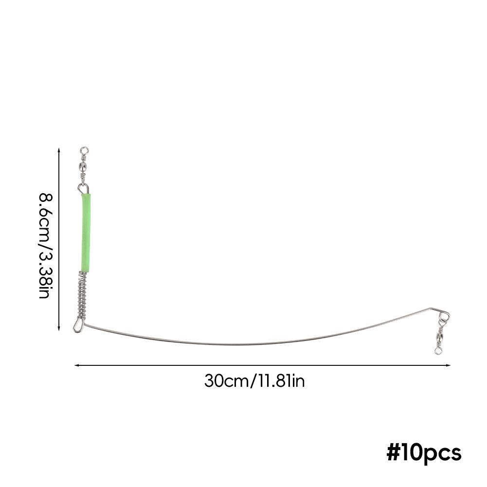 10PCS 15/20/30/40CM Luminous Curved Blade Balance For Sea Fishing Stainless Steel Single-Blade Balance Hook Divider Fishing Gear