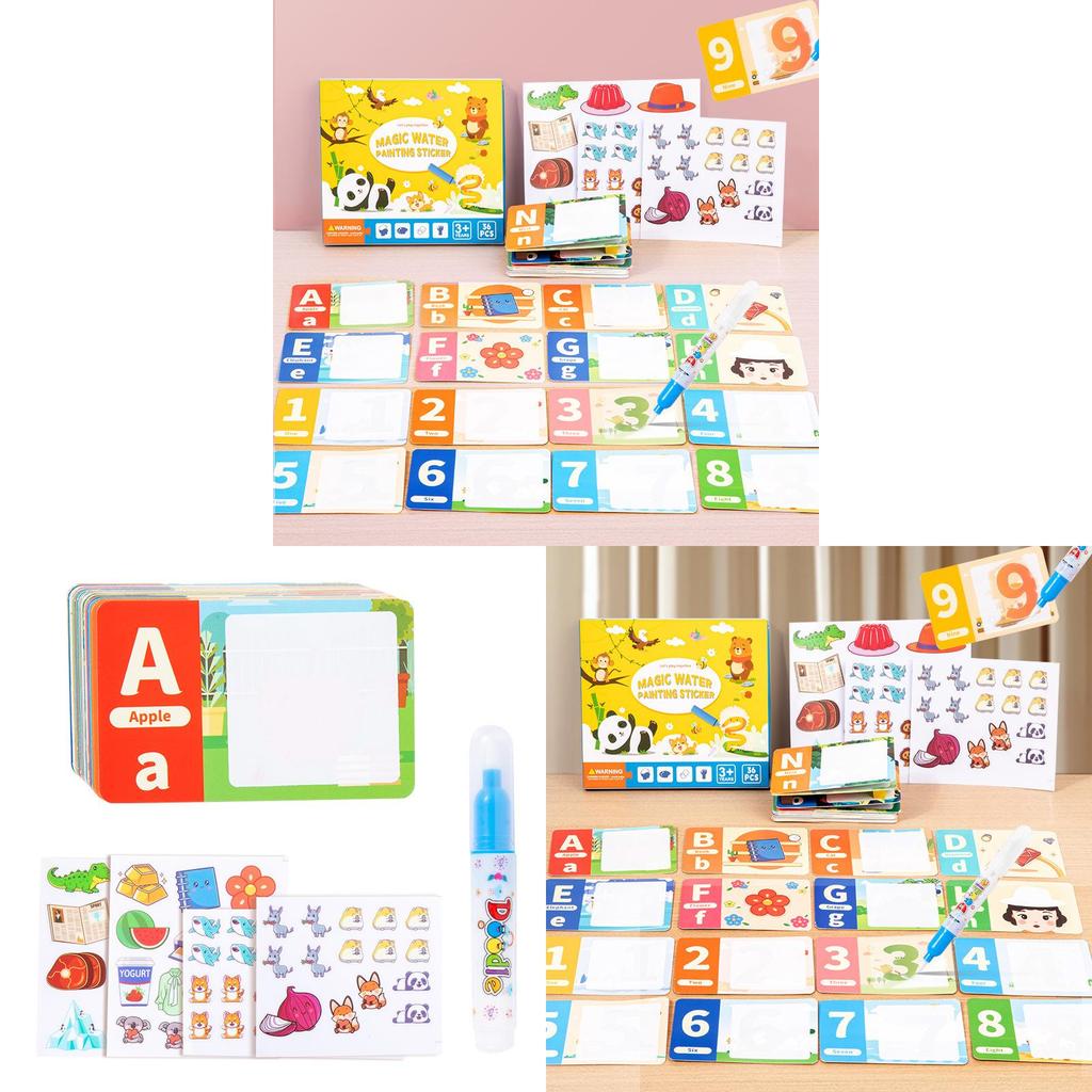 Childrens Water Magic Puzzle Book With Reusable Stickers For Early Education And Focus Development