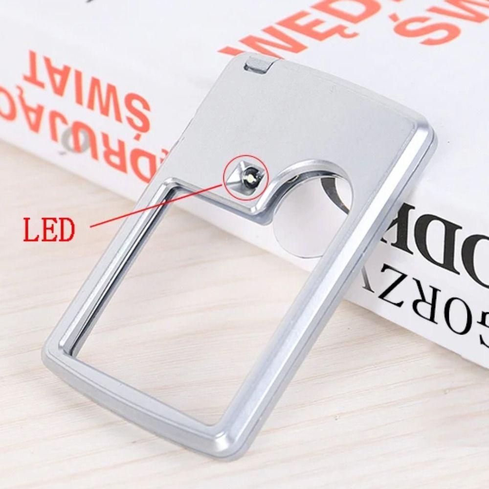 LED Card Type Magnifying Glass 3X 6X Reading Magnifying Jewellery Magnifying Glass Elderly