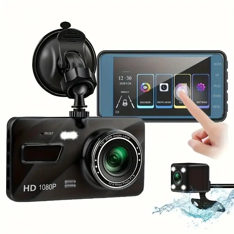 4-Zoll-Touchscreen-Auto-DVR-Dash-Kamera 1080P Frontkamera Weitwinkel Auto-Aufnahme Fahrrecorder mit Parküberwachung Dashcam