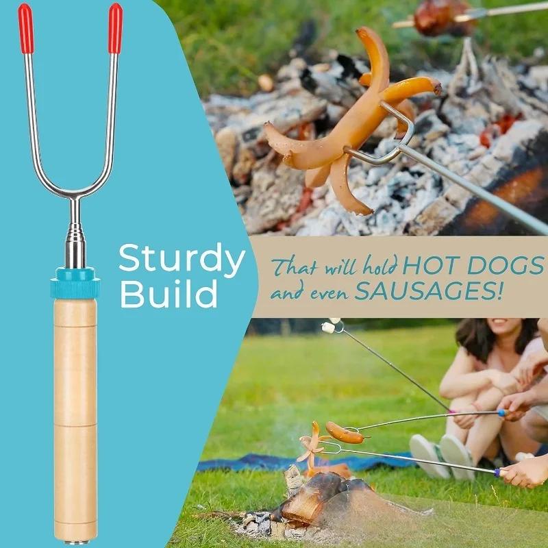 Marshmallow Röststäbe Großpackung Smores Spieße Hot Dog Camping Spieße Zubehör Ausziehbare Gabeln Grillwerkzeuge Smores Stäbe