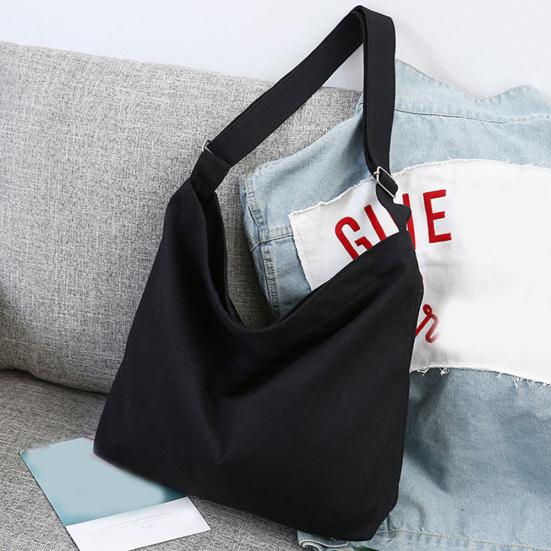 Damen Umhängetasche aus einfarbigem Segeltuch mit verstellbarem Riemen, Aufbewahrungstasche für Handtaschen