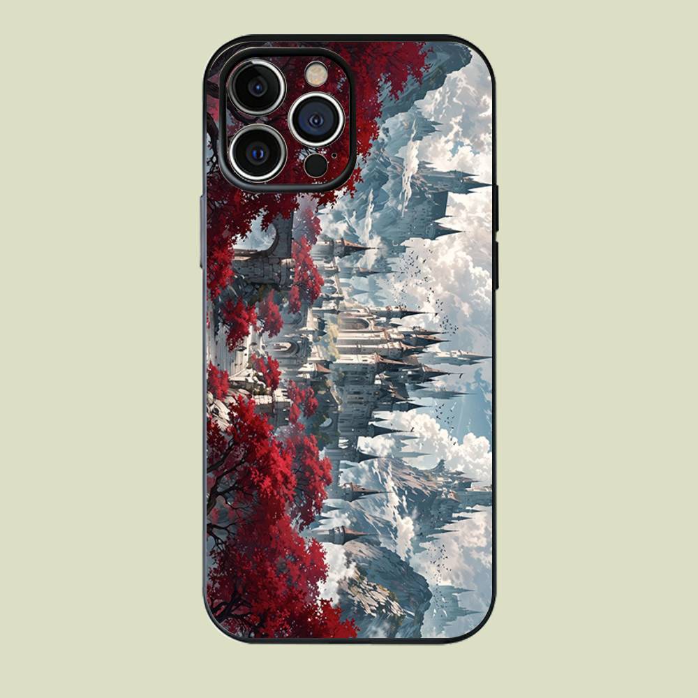 

Цветы в полном цвету Черный матовый чехол для телефона для iPhone 17 16 15 14 13 12 Pro Max Силиконовая мягкая задняя крышка iPhone14ProMax