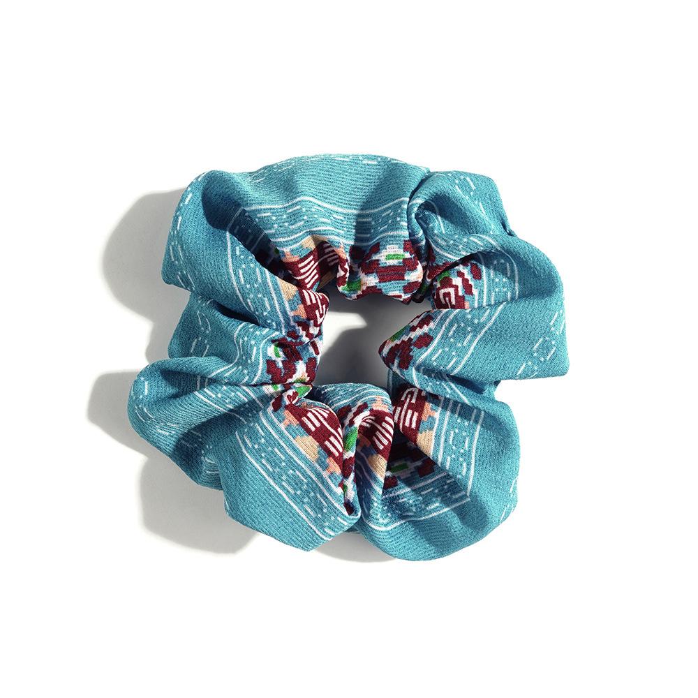 Leopard Print Hair Band Bohemian Large Intestine Band Small Fresh Commuter Rubber Band Flower Print Head Band Head Rope