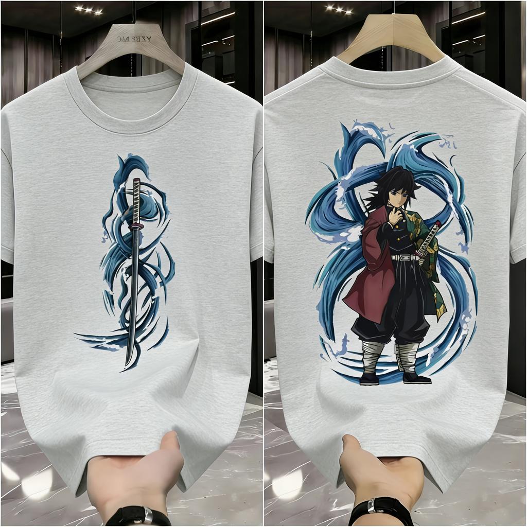 Plus Size Demon Slayer Anime Printed Unisex Women Tshirt Summer Casual Parent Child Top Fashion Street Wear Y2K Harajuku Style