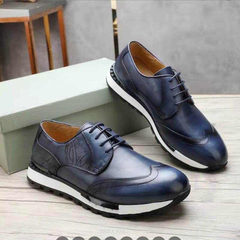 Fashion Spring New Men's Business Casual Shoes Real Leather Shoes British Lace-up Cowhide Fashion Men's Shoes Zapatos Sapat A7