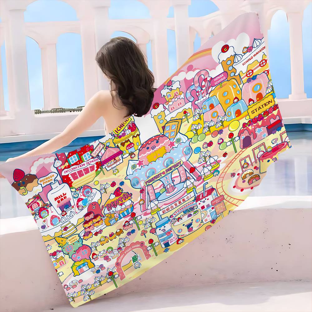 Classic T-Tamagotchi Cut Friend Game  Bath Towel Microfiber Soft Water Absorbing Breathable For Girl Kids Decorative Beach Towel