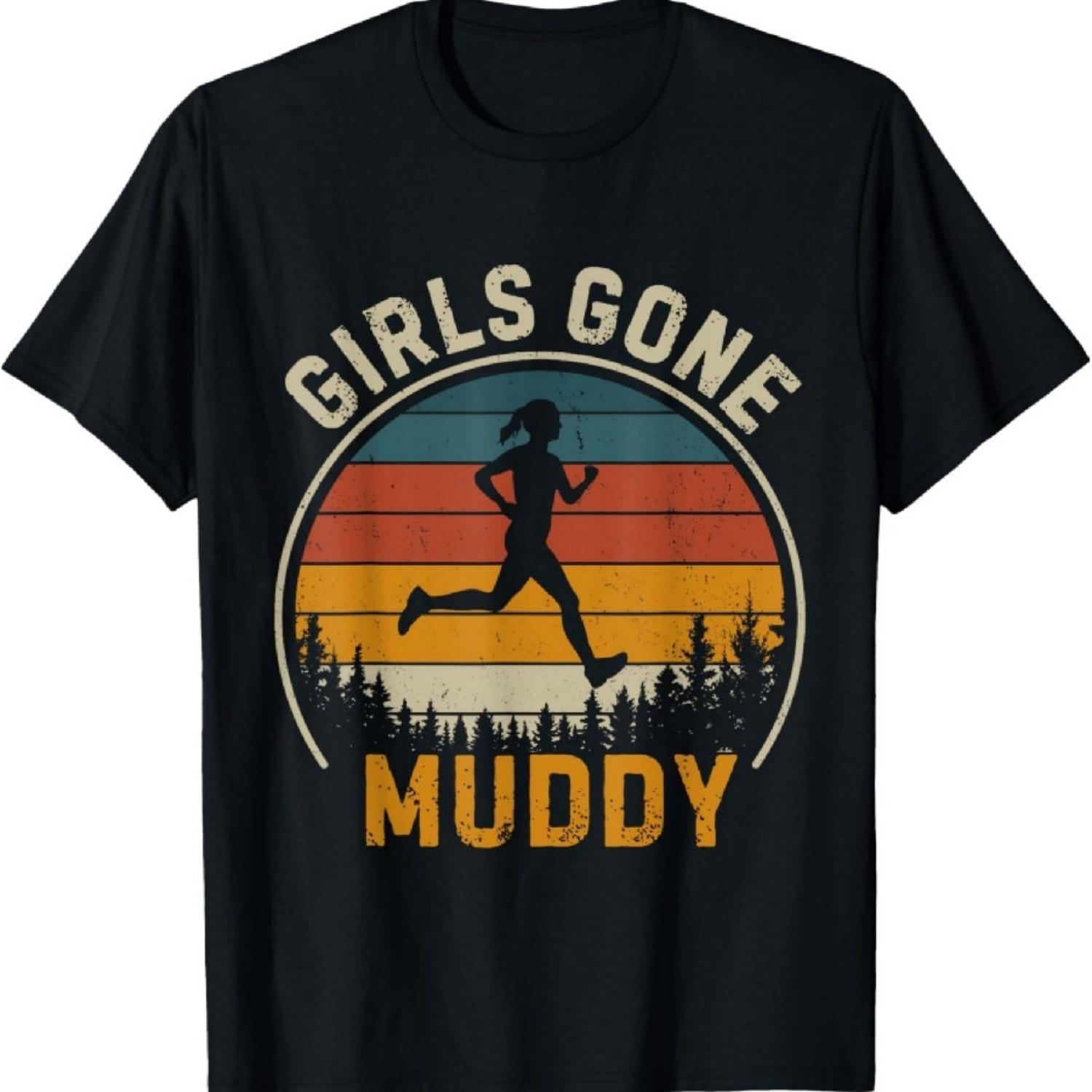 

Ретро Футболка для команды по грязевому забегу, марафонца, девушек, измазанных грязью, принцессы XXXXXL чёрный