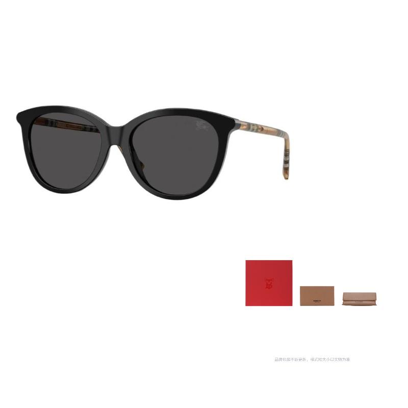Burberry Original Design Acetate Irregular Sunglasses Women's Black