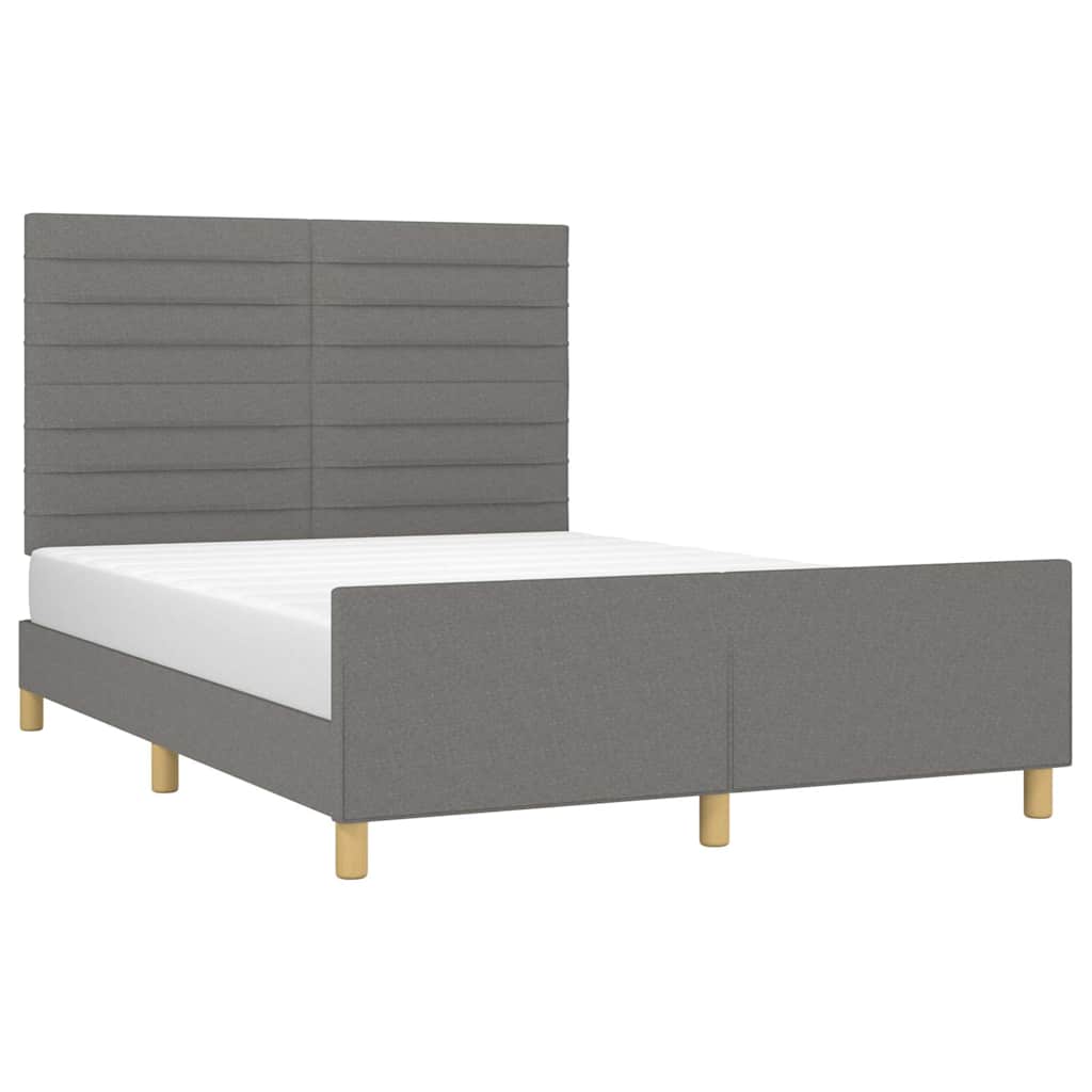 vidaXL Bettgestell ohne Matratze Dunkelgrau 140x190 cm Stoff