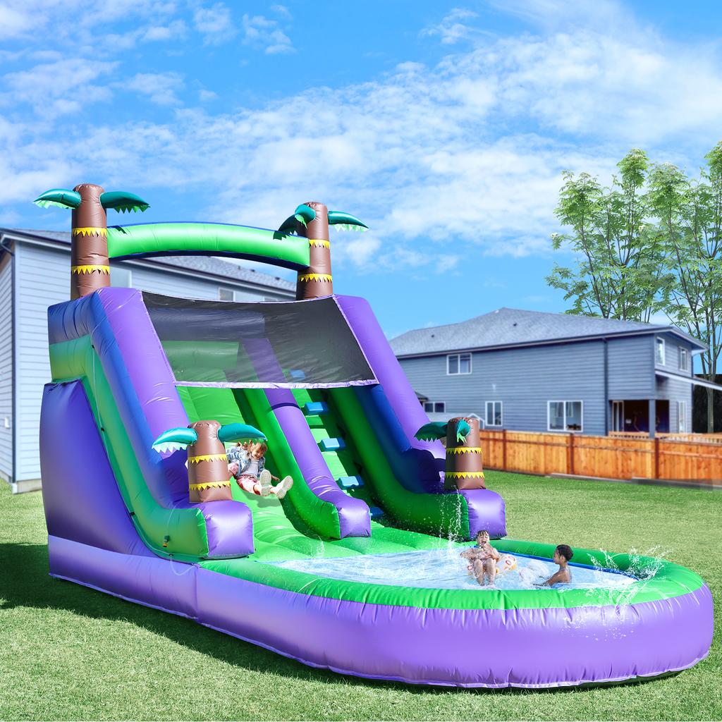 Commercial PVC Inflatable Water Slide Outdoor Backyard Adult Kids Play Inflatable Slide With BWater Splash Pool Blower