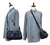 HARUBE Lightweight Nylon Crossbody Shoulder Bag, Artisan-Dyed, Elegant Design, Kyoto, Naniwaya, #E6-612 [Circle] (Gray x Red)