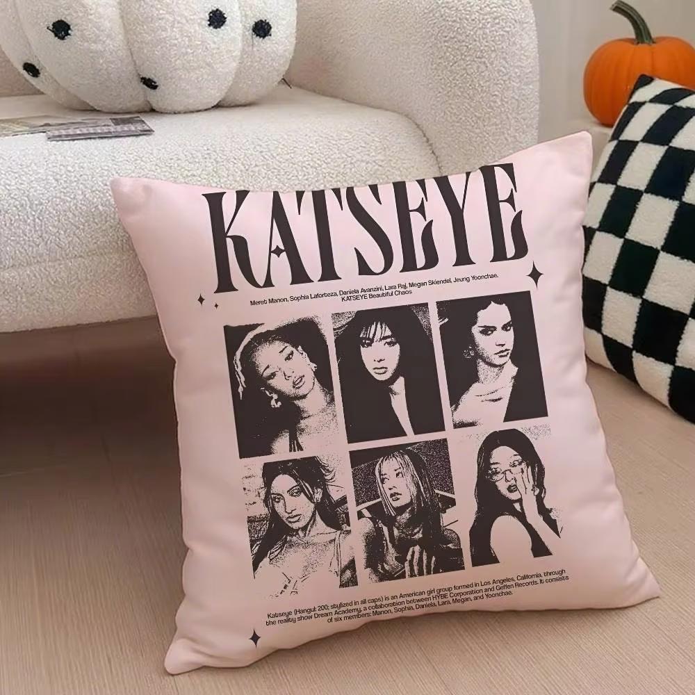 Kpop-Stil Y2K Hot Girl Stil K-Katseye Girlgroup Kissenbezug Weicher Seidiger Stoff Verdeckter Reißverschluss Kissenhülle Perfektes Fan-Geschenk