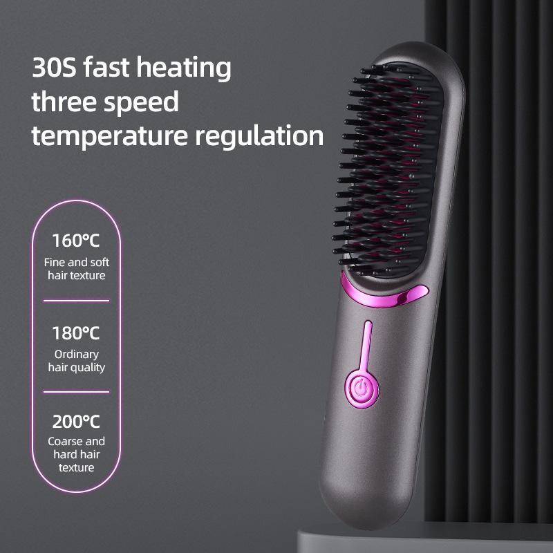 Hair Straightener and Curling Iron USB Rechargeable Styling Comb