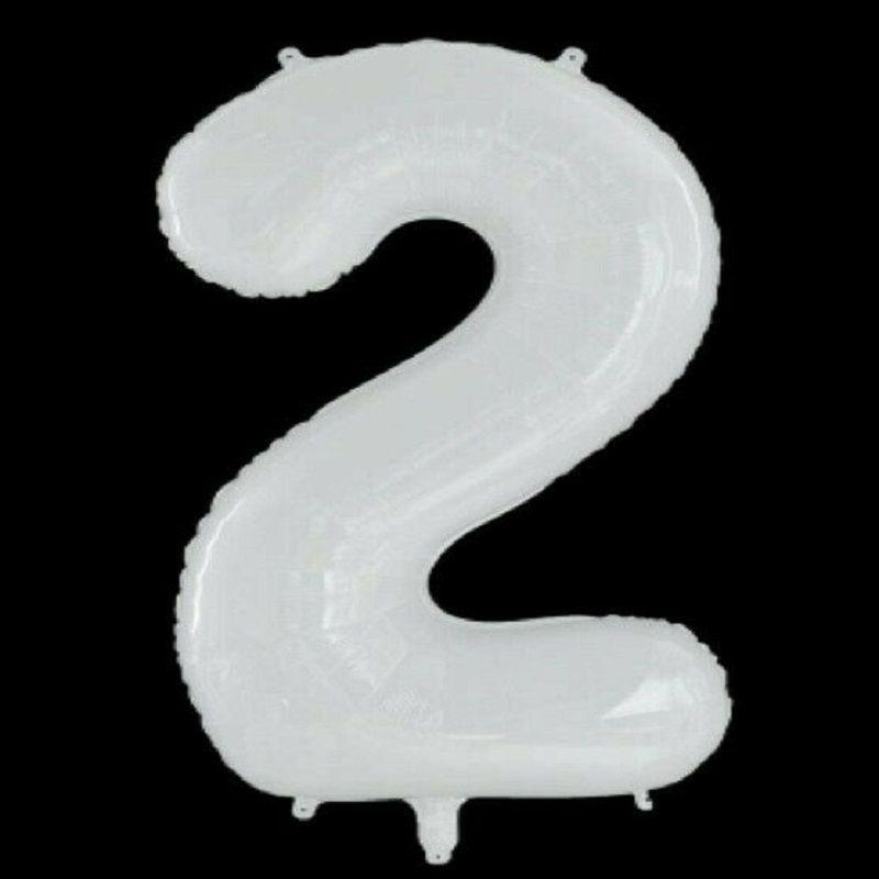 Large 40" White Giant Number Age Foil Balloons Helium Air Happy Birthday Party