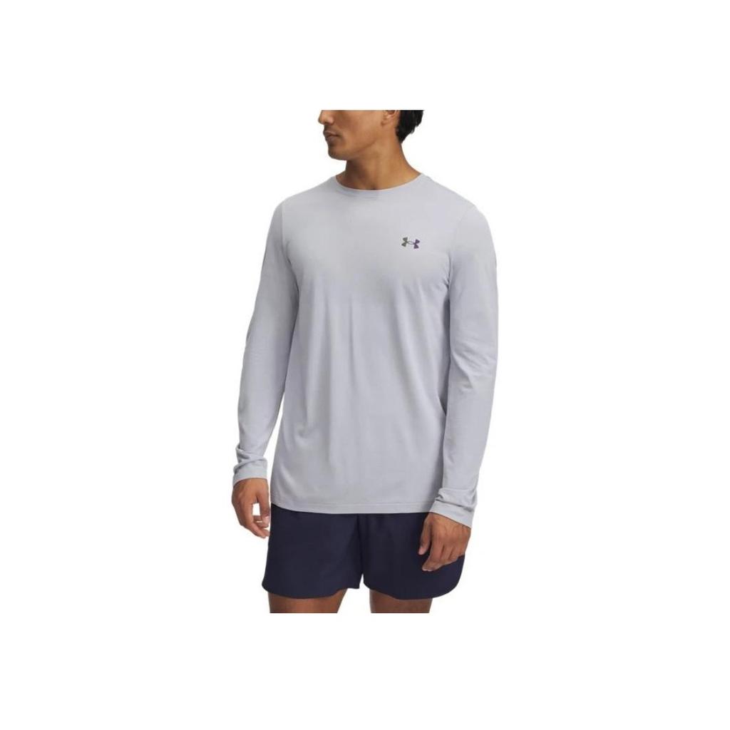 Under Armour Rush Seamless Legacy Long Sleeve T-Shirt Men Tops Modern-Gray 1379282-011