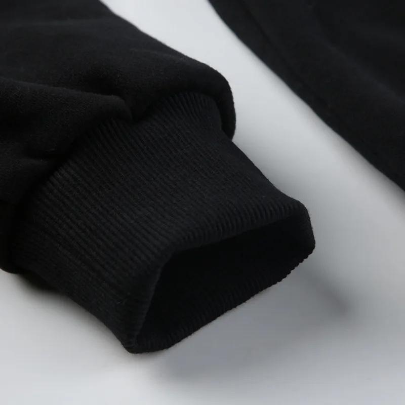 Jachetă Glugă Goth Guler de blană artificială întunecată Hanoare cu glugă cu fermoar Buzunare gotice Grunge Toamnă Negru Femei Streetwear Cardigane