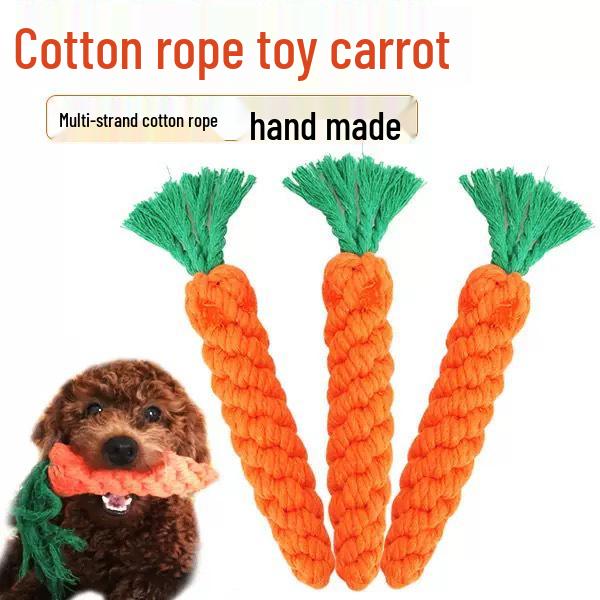 Woven Cotton Rope Chew Toy for Cats & Dogs - Durable, Bite-Resistant & Teeth-Cleaning Pet Decompression Toy
