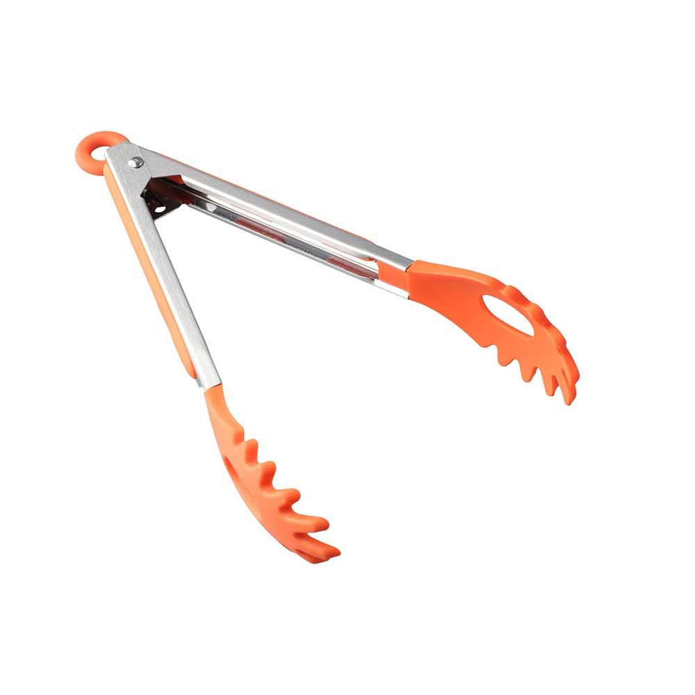 Stainless Steel Handle Non-Slip Silicone Food Serving Tongs Noodles Clamp BBQ Clips Pasta Tools