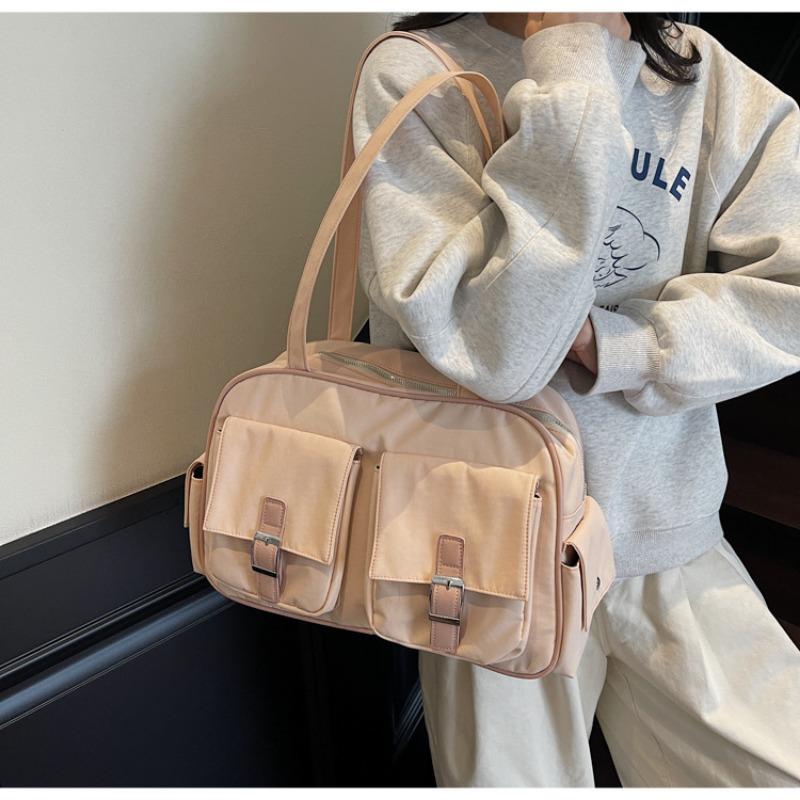 New handbag large capacity nylon cloth bag women's tote bag solid color multi-bag underarm shoulder bag