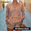Women's Fashion Casual Long Sleeve V Neck Blouses & Shirts